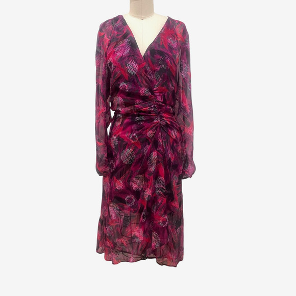 IRO Pascalina Textured Ruched Dress Size 38 US 8 Silk Blend Pink - Picture 2 of 13